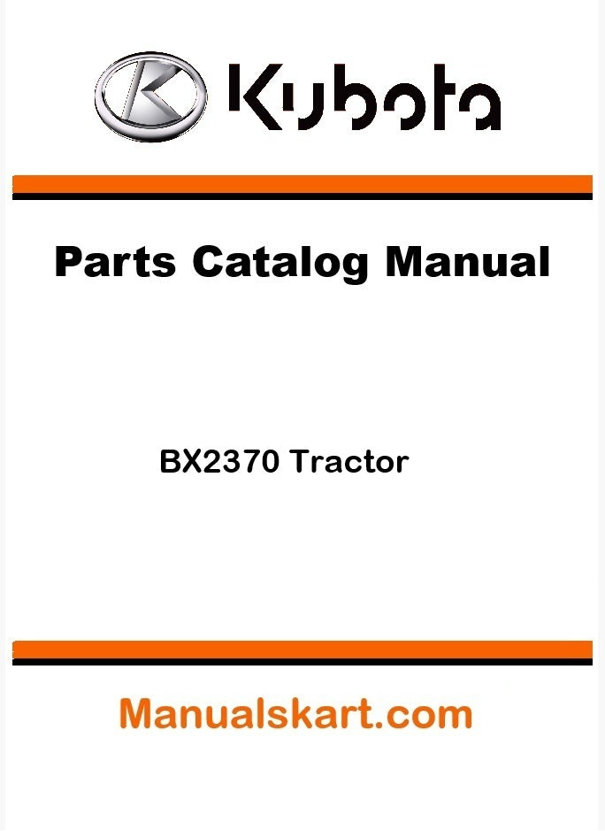 Kubota BX2370 Tractor Parts Catalog Pdf Manual