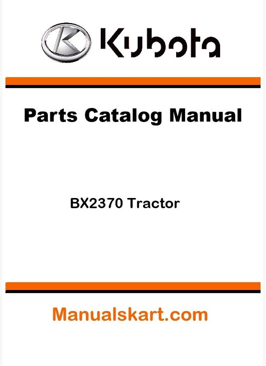 Kubota BX2370 Tractor Parts Catalog Pdf Manual