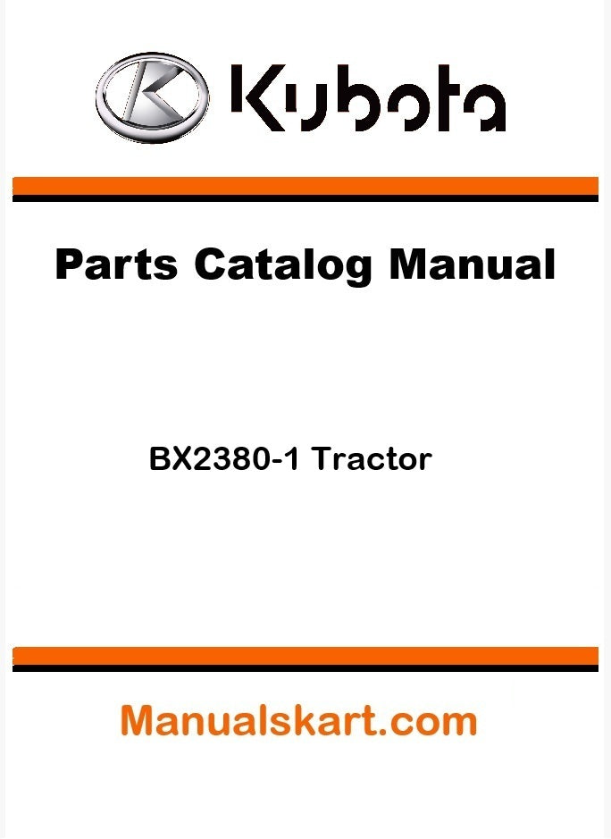 Kubota BX2380-1 Tractor Parts Catalog Pdf Manual