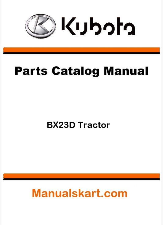 Kubota BX23D Tractor Parts Catalog Pdf Manual