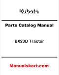 Kubota BX23D Tractor Pdf Parts Catalog Manual
