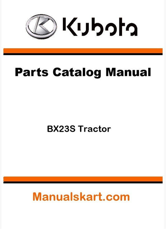 Kubota BX23S Tractor Parts Catalog Pdf Manual