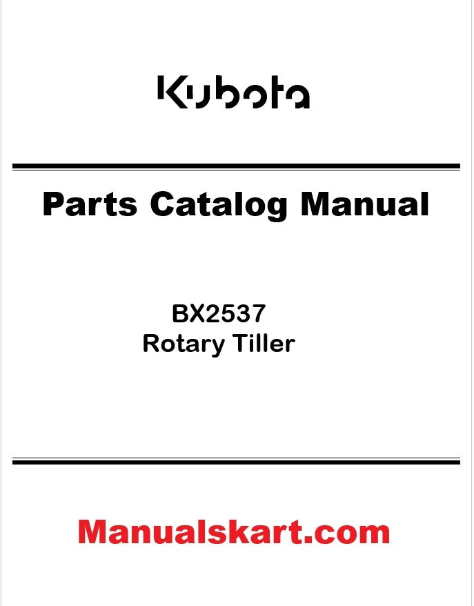 Kubota BX2537 Rotary Tiller Pdf Parts Catalog Manual