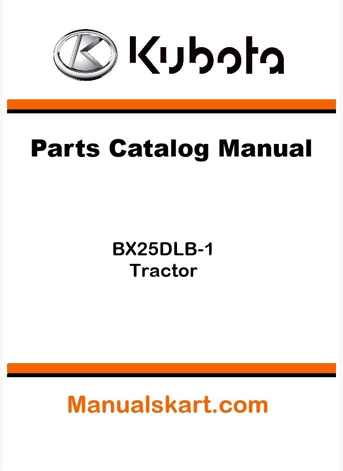 Kubota BX25DLB-1 Tractor Parts Catalog Pdf Manual