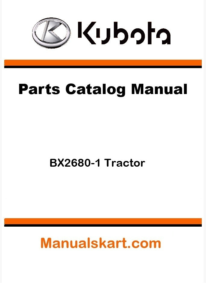 Kubota BX2680-1 Tractor Parts Catalog Pdf Manual