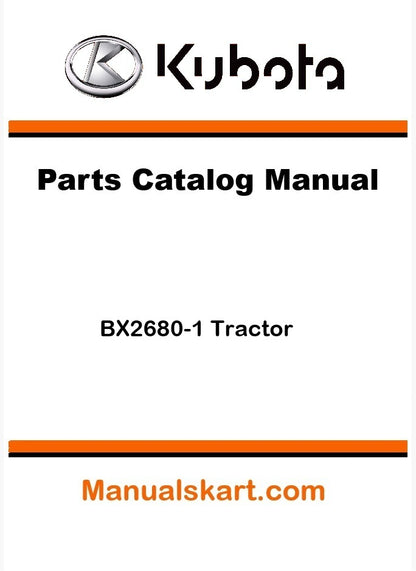 Kubota BX2680-1 Tractor Parts Catalog Pdf Manual