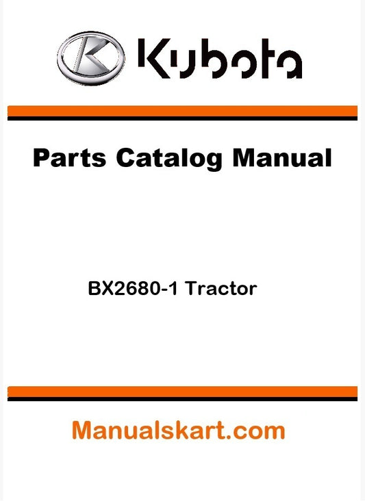 Kubota BX2680-1 Tractor Parts Catalog Pdf Manual