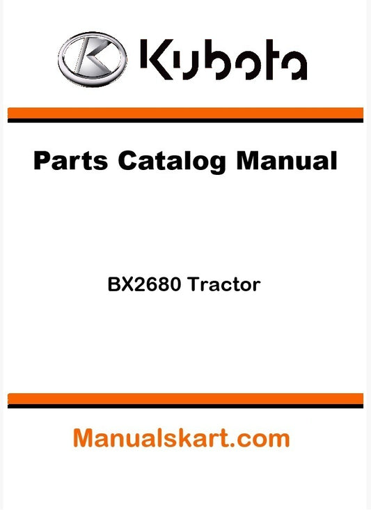 Kubota BX2680 Tractor Parts Catalog Pdf Manual