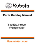 Kubota F1900E, F1900 Front Mower Pdf Parts Catalog Manual