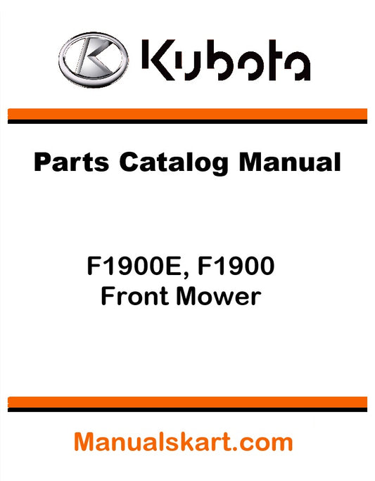 Kubota F1900E, F1900 Front Mower Pdf Parts Catalog Manual