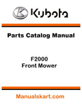 Kubota F2000 Front Mower Pdf Parts Catalog Manual