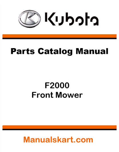 Kubota F2000 Front Mower Pdf Parts Catalog Manual