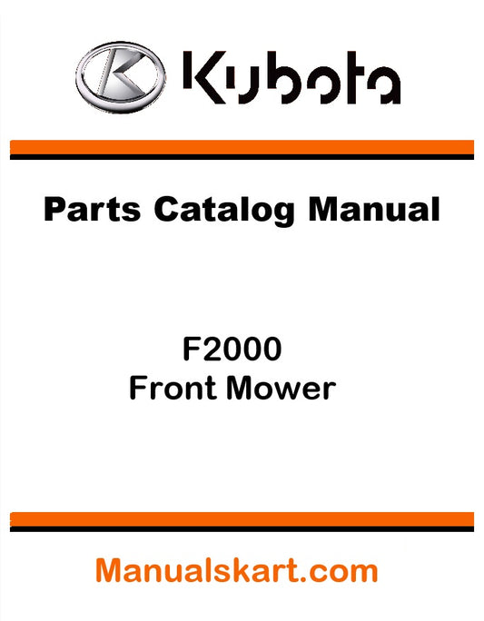 Kubota F2000 Front Mower Pdf Parts Catalog Manual