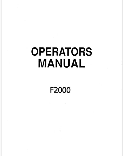 Kubota F2000 Tractor Pdf Operator's Manual