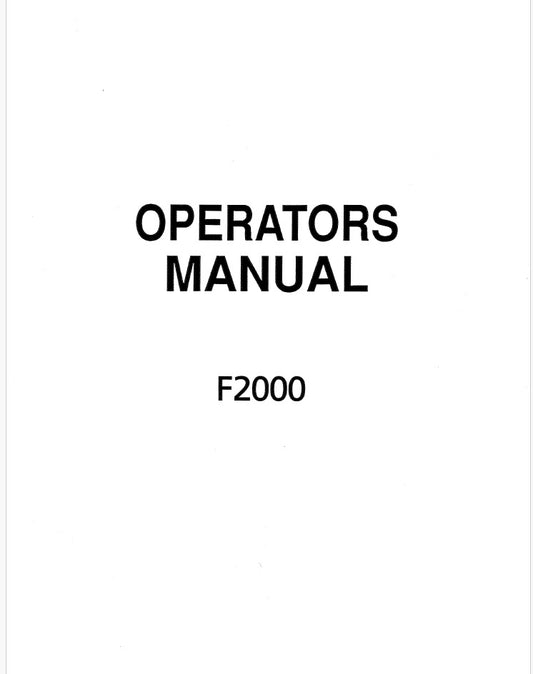 Kubota F2000 Tractor Pdf Operator's Manual
