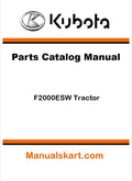 Kubota F2000ESW Tractor Parts Catalog Pdf Manual