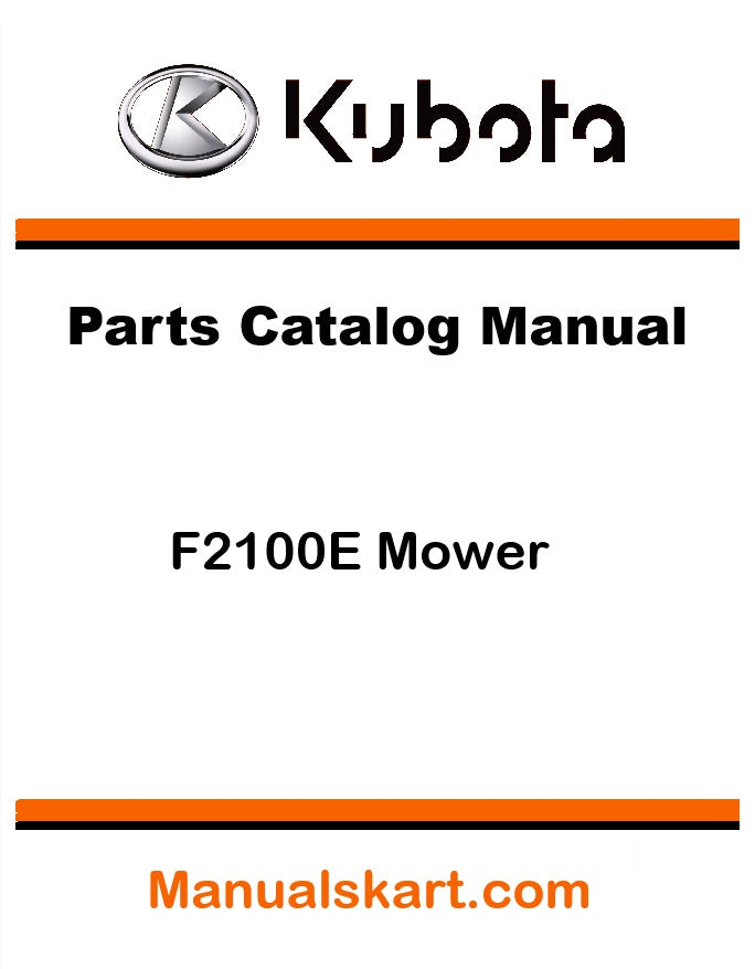 Kubota F2100E Mower Pdf Parts Catalog Manual
