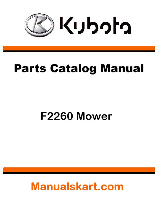 Kubota F2260 Mower Pdf Parts Catalog Manual