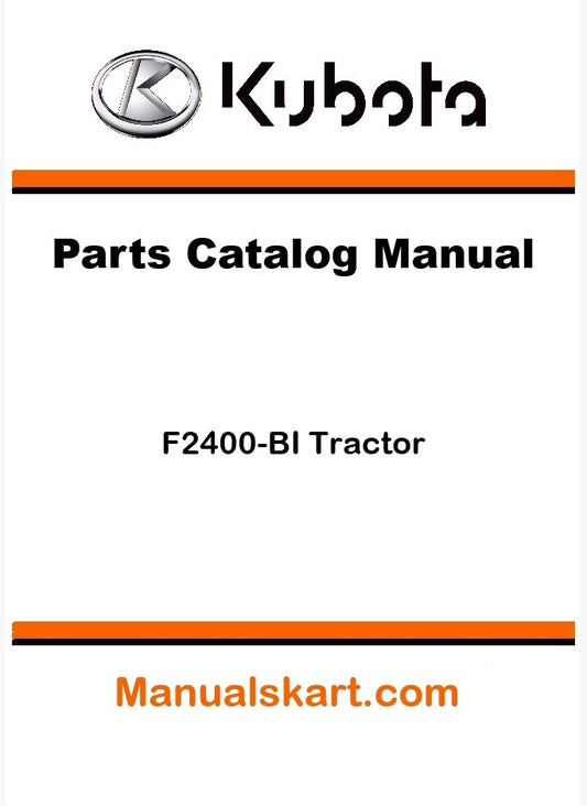 Kubota F2400-BI Tractor Parts Catalog Pdf Manual
