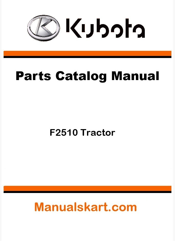 Kubota F2510 Tractor Parts Catalog Pdf Manual