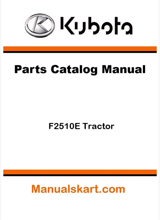 Kubota F2510E Tractor Parts Catalog Pdf Manual