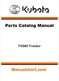 Kubota F2560 Tractor Parts Catalog Pdf Manual