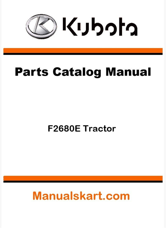 Kubota F2680E Tractor Parts Catalog Pdf Manual