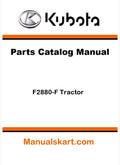 Kubota F2880-F Tractor Parts Catalog Pdf Manual
