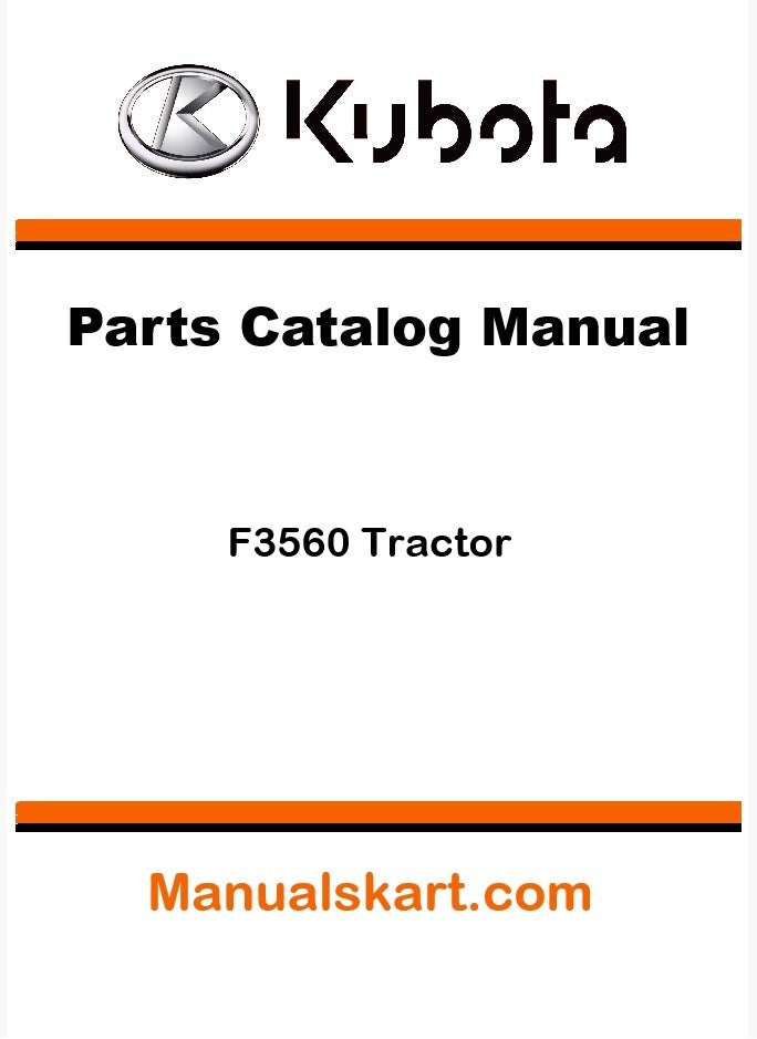 Kubota F3560 Tractor Parts Catalog Pdf Manual