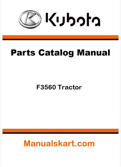 Kubota F3560 Tractor Parts Catalog Pdf Manual