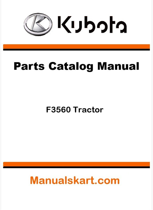 Kubota F3560 Tractor Parts Catalog Pdf Manual