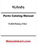 Kubota FL850 Rotary Tiller Pdf Parts Catalog Manual