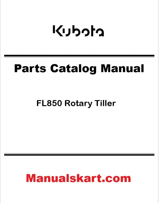 Kubota FL850 Rotary Tiller Pdf Parts Catalog Manual