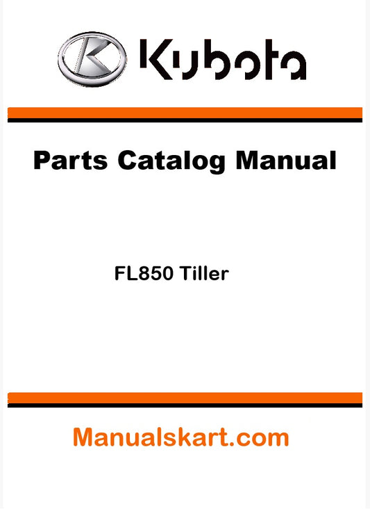 Kubota FL850 Tiller Pdf Parts Catalog Manual