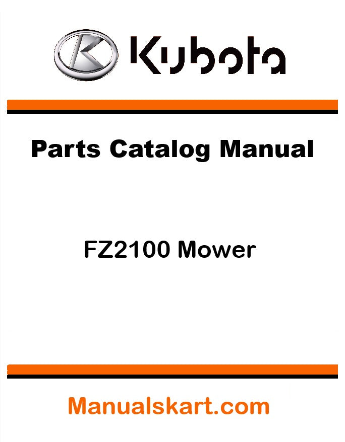 Kubota FZ2100 Mower Pdf Parts Catalog Manual