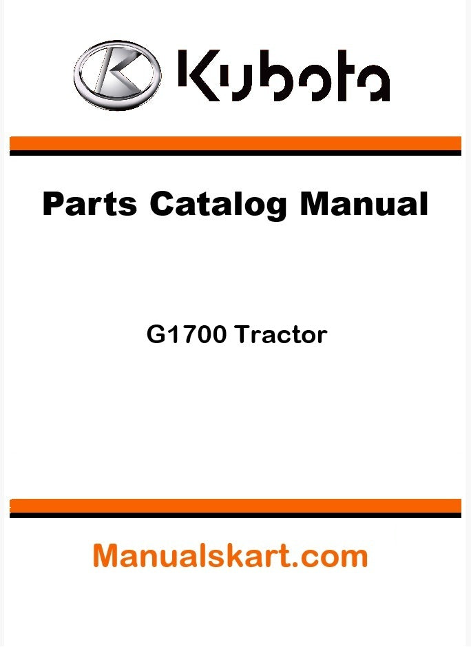 Kubota G1700 Tractor Parts Catalog Pdf Manual