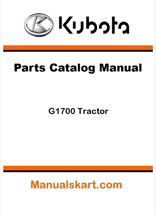 Kubota G1700 Tractor Parts Catalog Pdf Manual