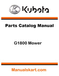 Kubota G1800 Mower Pdf Parts Catalog Manual