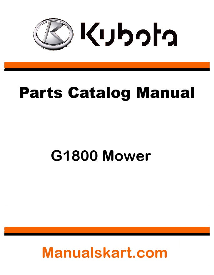 Kubota G1800 Mower Pdf Parts Catalog Manual