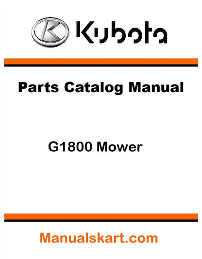 Kubota G1800 Mower Pdf Parts Catalog Manual
