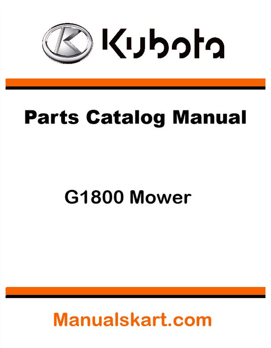 Kubota G1800 Mower Pdf Parts Catalog Manual