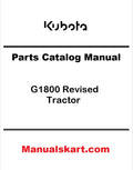 Kubota G1800 Revised Tractor Pdf Parts Catalog Manual