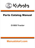 Kubota G1800 Tractor Parts Catalog Pdf Manual