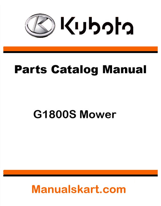 Kubota G1800S Mower Pdf Parts Catalog Manual
