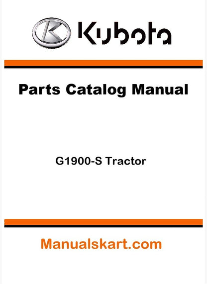 Kubota G1900-S Tractor Parts Catalog Pdf Manual