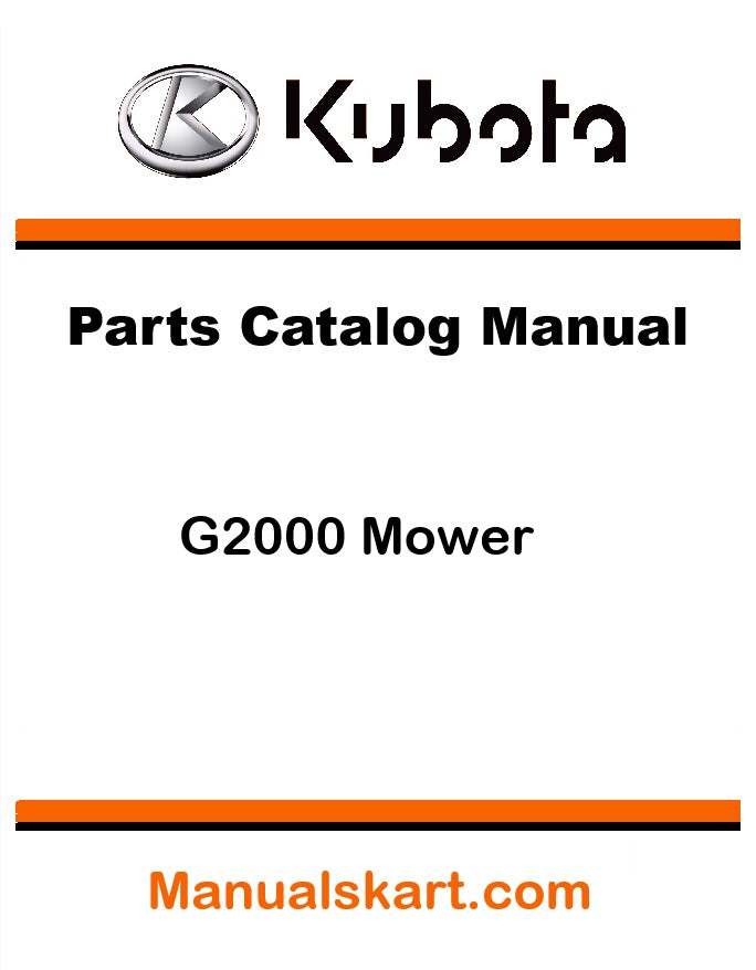 Kubota G2000 Mower Pdf Parts Catalog Manual