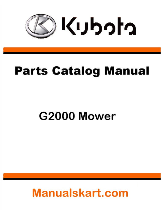 Kubota G2000 Mower Pdf Parts Catalog Manual