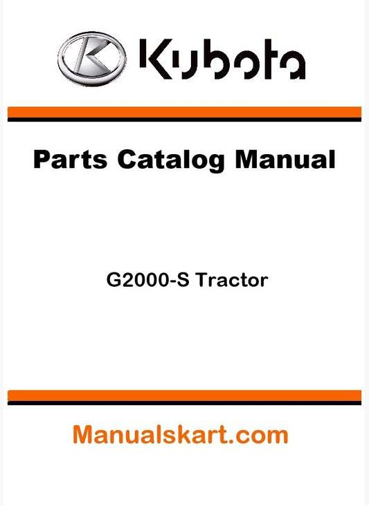 Kubota G2000-S Tractor Parts Catalog Pdf Manual