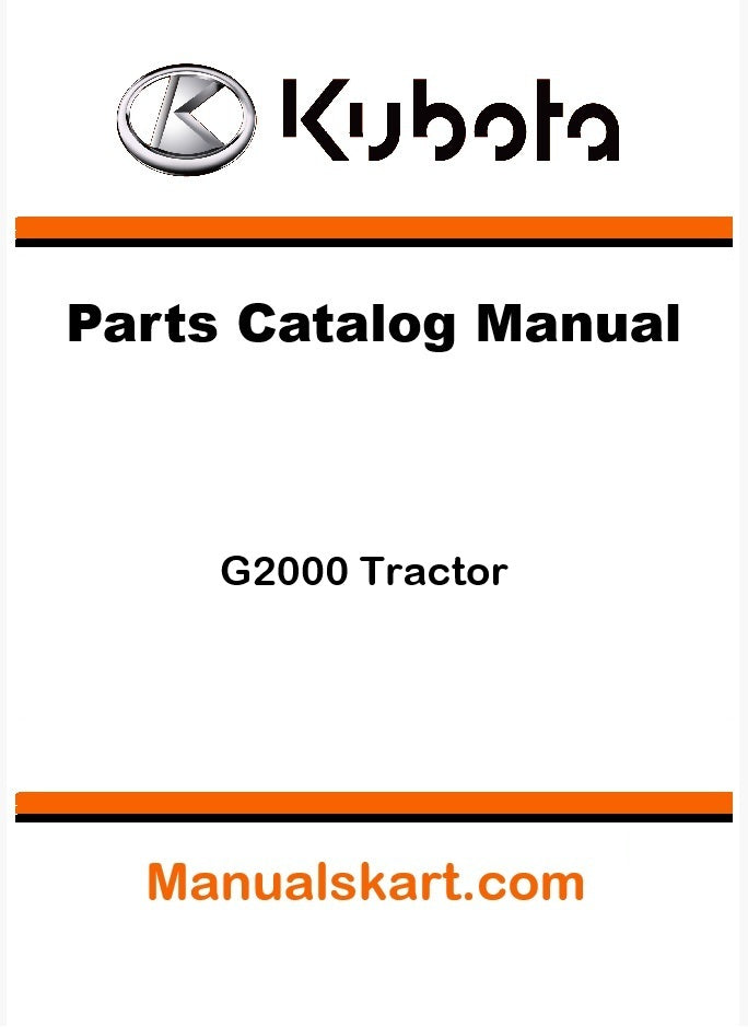 Kubota G2000 Tractor Parts Catalog Pdf Manual