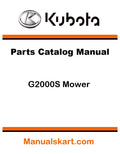Kubota G2000S Mower Pdf Parts Catalog Manual